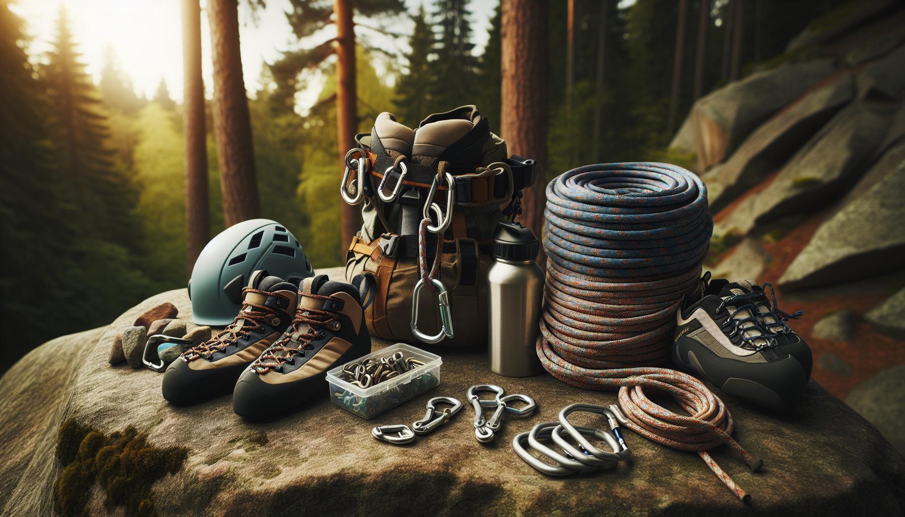 Attrezzatura fondamentale per arrampicata all'aperto
