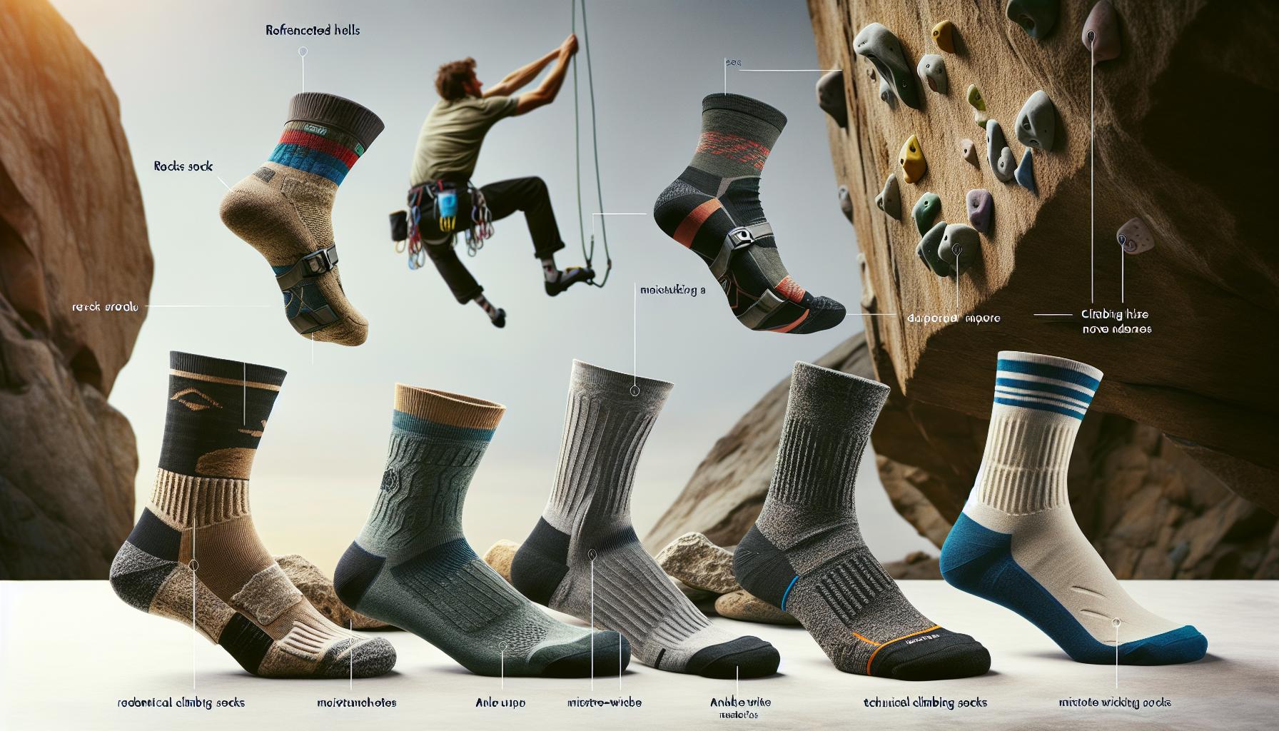 Tipi di Calzini e Lavorazione per Arrampicata