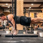 Allenamento a corpo libero calisthenics front lever trazioni e anelli per arrampicatori