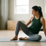 Esecuzione di stretching per il vasto laterale su tappetino